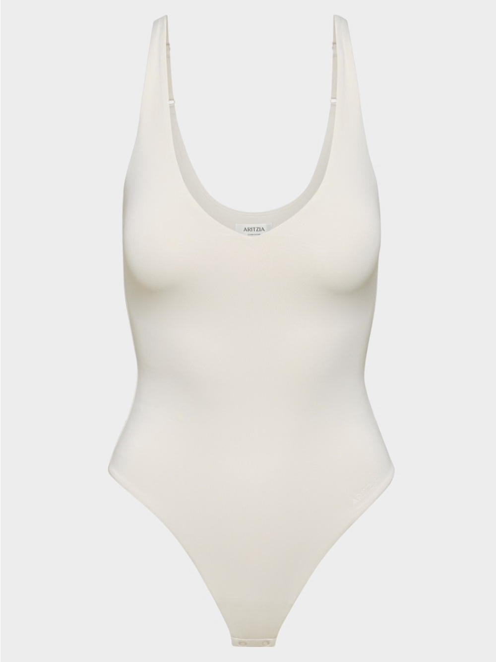 Aritzia Cream Deep V One-Piece Bodysuit